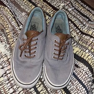 Vans grey canvas and brown leather